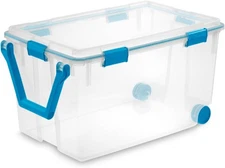  Sterilite 120 Qt Wheeled Gasket Box, Stackable Storage Bin Latching Lid,1-Pack