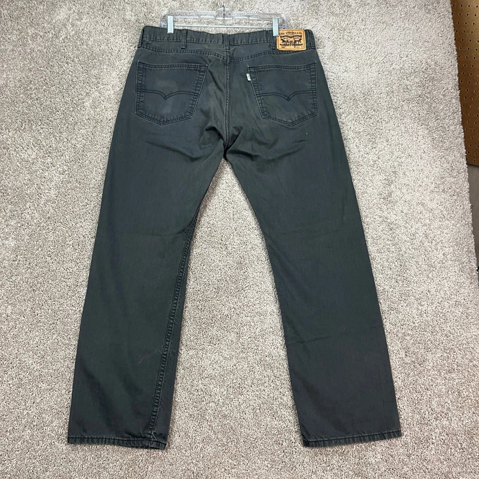 Levi's 505 Jeans Mens 38x32 Gray Regular Fit Pants White Tab 100% Cotton - Image 4 of 4