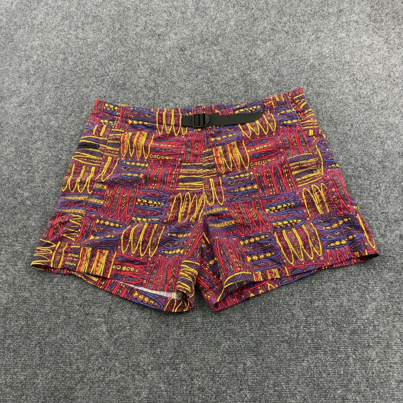 The North Face Shorts Mens L Purple Nylon Belted Aztec Tribal Print Gorpcore