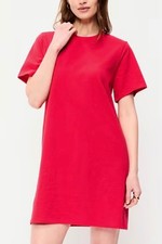 NWT Old Navy Vintage Mini T-Shirt Shift Dress Coral Sz XSP
