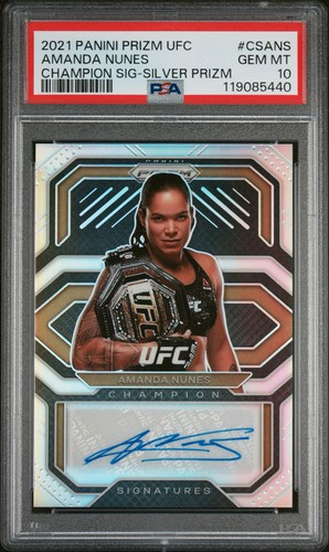 Amanda Nunes [Silver] #CS-ANS 2021 Panini Prizm UFC Champion Signatures card