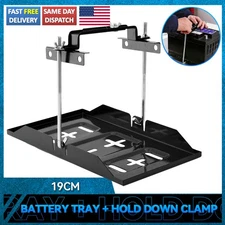 Car Storage Battery Holder Hold Down Adjustable Bracket 19cm Screw Rod Tray 