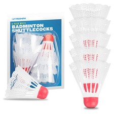 Badminton Birdies 6 Pack - Durable, Wind-Resistant Nylon Badminton Shuttlecocks