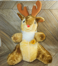 Vtg 1986 Rudolph Red-Nosed Reindeer Musical Light Up Plush Taiwan Works UIC Toy