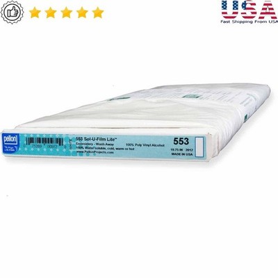 Clear Wash-Away Embroidery Stabilizer 100 PVA Fabric Lace 3D Designs 10 Yards US