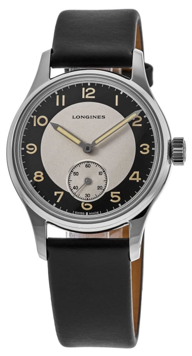 Longines Heritage Classic Tuxedo Automatic Black Leather Men Watch