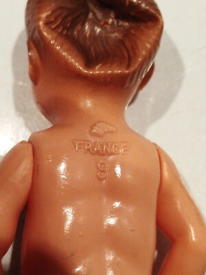Baigneur Petitcollin Années 50 En Celluloïd 8cm Avec Poussette D'Époque - France