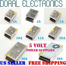110V 220V DC 5V 3A 4A 5A 10A 15A 20A 30A 40A 5 VOLT Power Supply LED Strip Light