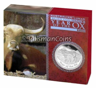 Australia 2009 Year of the Ox Lunar Zodiac $1 1 Oz Pure Silver