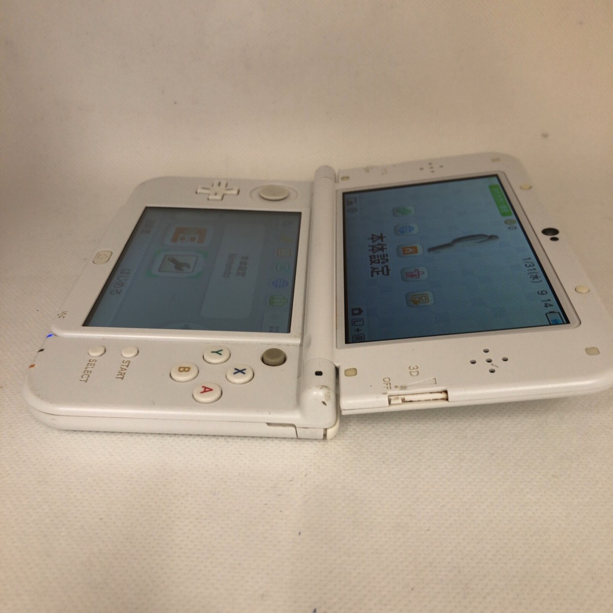 DUAL IPS New Nintendo 3DS XL LL Pearl White Console Japan used