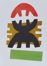 Giuseppe Capogrossi LITOGRAFIA ORIGINALE FIRMATA A MANO Composizione 1970 Italiana