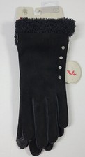 Koolaburra by UGG Studded Gloves Fur Cuff Women's S Black