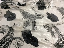 Hardy's Textile Silk/Rayon Black/white Printed Square Scarf