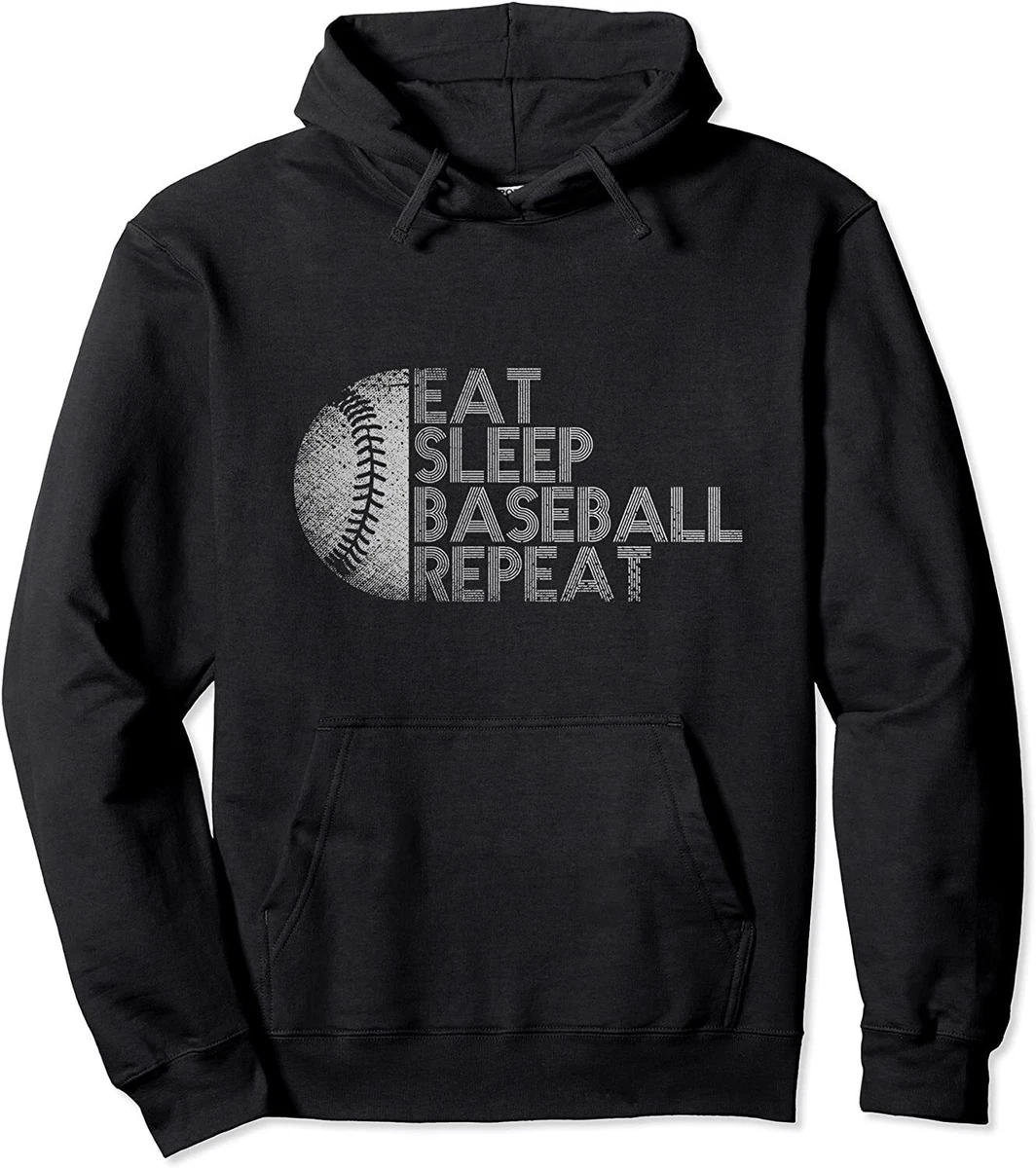 Eat Sleep Baseball Repeat Baseball Player Sport Funny Unisex Hooded Sweatshirt