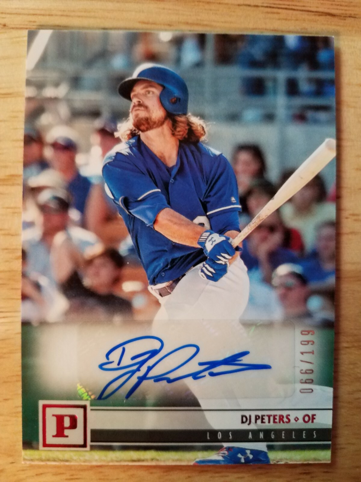 DJ Peters 2018 Panini Signatures Red #PS-DP 066/199 Auto Dodgers