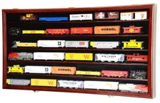 Train Display Case HO Scale Cabinet Railroad Car Locomotive Collection USA Frame