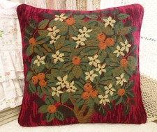 16" Beautiful Royal Fine Home Decor Fruit Tree Simple Elegant Needlepoint Pillow