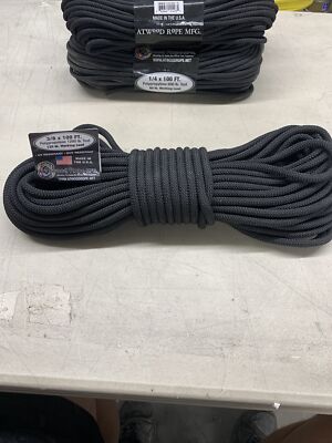 Atwood Rope MFG 3/8  inch 100ft Braided Polypropylene Rope, 100ft Made In USA
