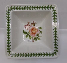 Portmeirion Botanic Roses Square Salad Serving Bowl Warm Wishes 8.5" NEW
