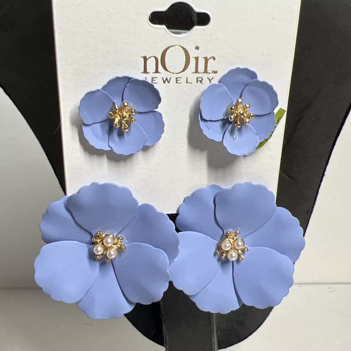 Large flower shop drop earrings