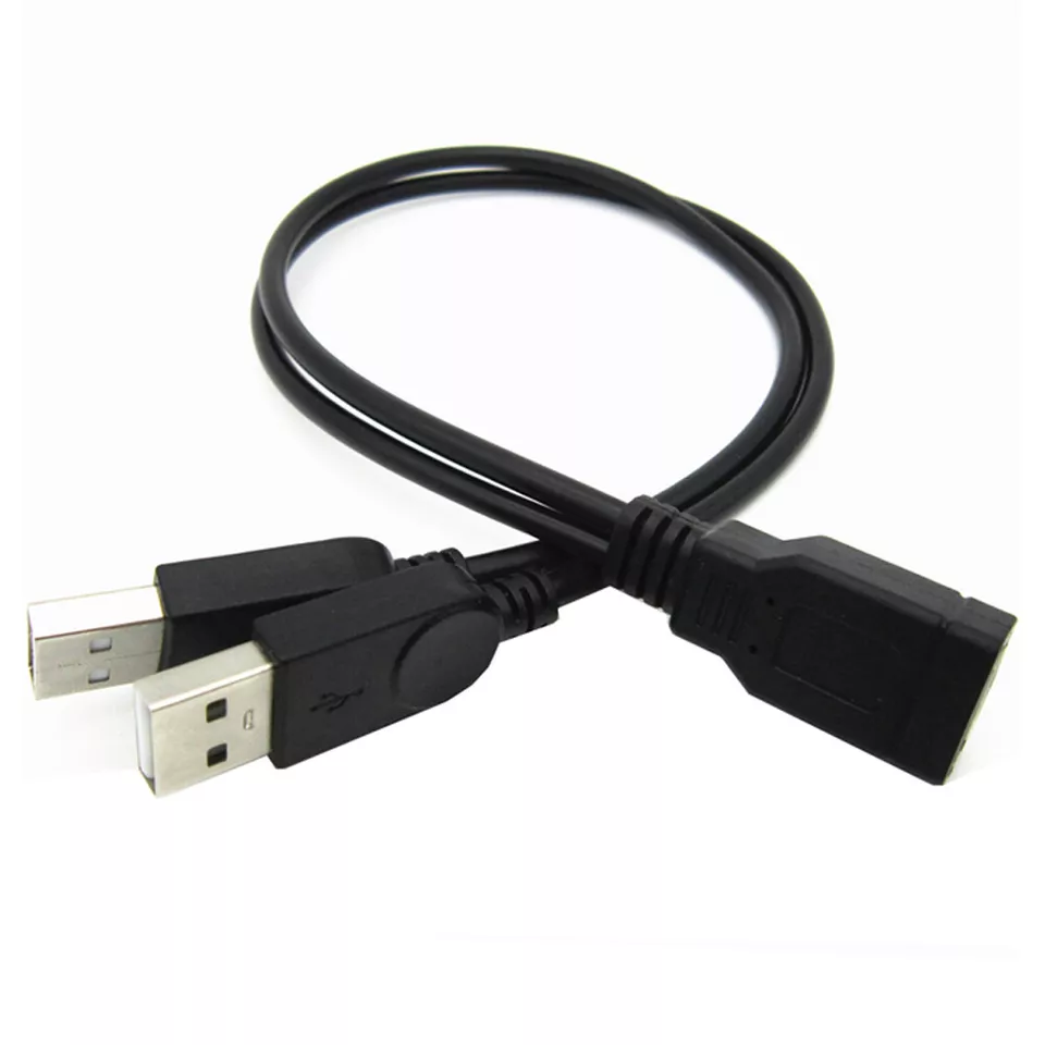 B42 USB splitter cable USB 2.0 1x socket to 2x plug data and power cable 30cm - Image 3 of 4