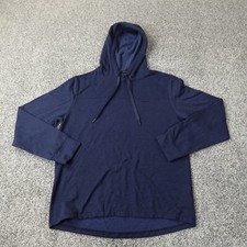 DKNY Sweater Mens Medium Blue Donna Karan Spell Out Outdoor Sweatshirt Hoodie
