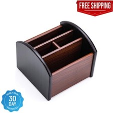 MaxGear Remote Control Holder Remote Caddy Organizer Wooden Desk Organizers