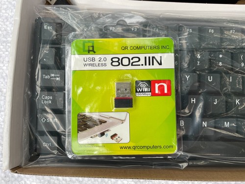 QR-70 Wired Keyboard With Wired Optical Mouse And USB Wifi Adapter Black NEW - 第 4/16 張圖片