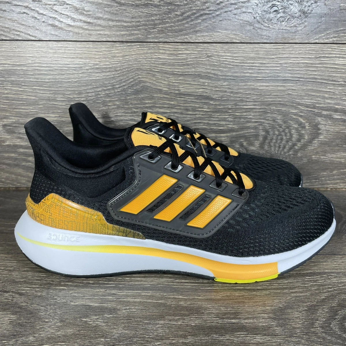 Adidas black and yellow running cheap shoes