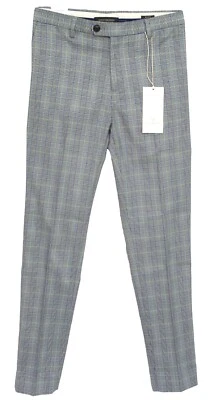 SCOTCH & SODA pantalon homme chino carreaux Mott slim fit stretch gris bleu - Photo 1/4