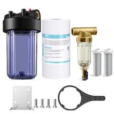 10 Inch Clear Big Blue Whole House Water Filter Housing Spin Down Sediment Set