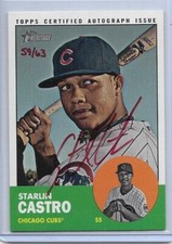 2012 TOPPS HERITAGE REAL ONE STARLIN CASTRO AUTO SIGNED #D/63 CHICAGO CUBS