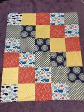 Vintage Baby Infant Hand Stitched Embroidered Quilt Blanket 36  x43  