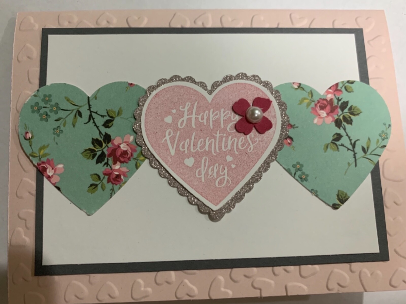  Embossed glitter Valentine’s Day card kit of 10 made w/ Stampin' Up!