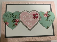  Embossed glitter Valentine’s Day card kit of 6 made w/ Stampin' Up!