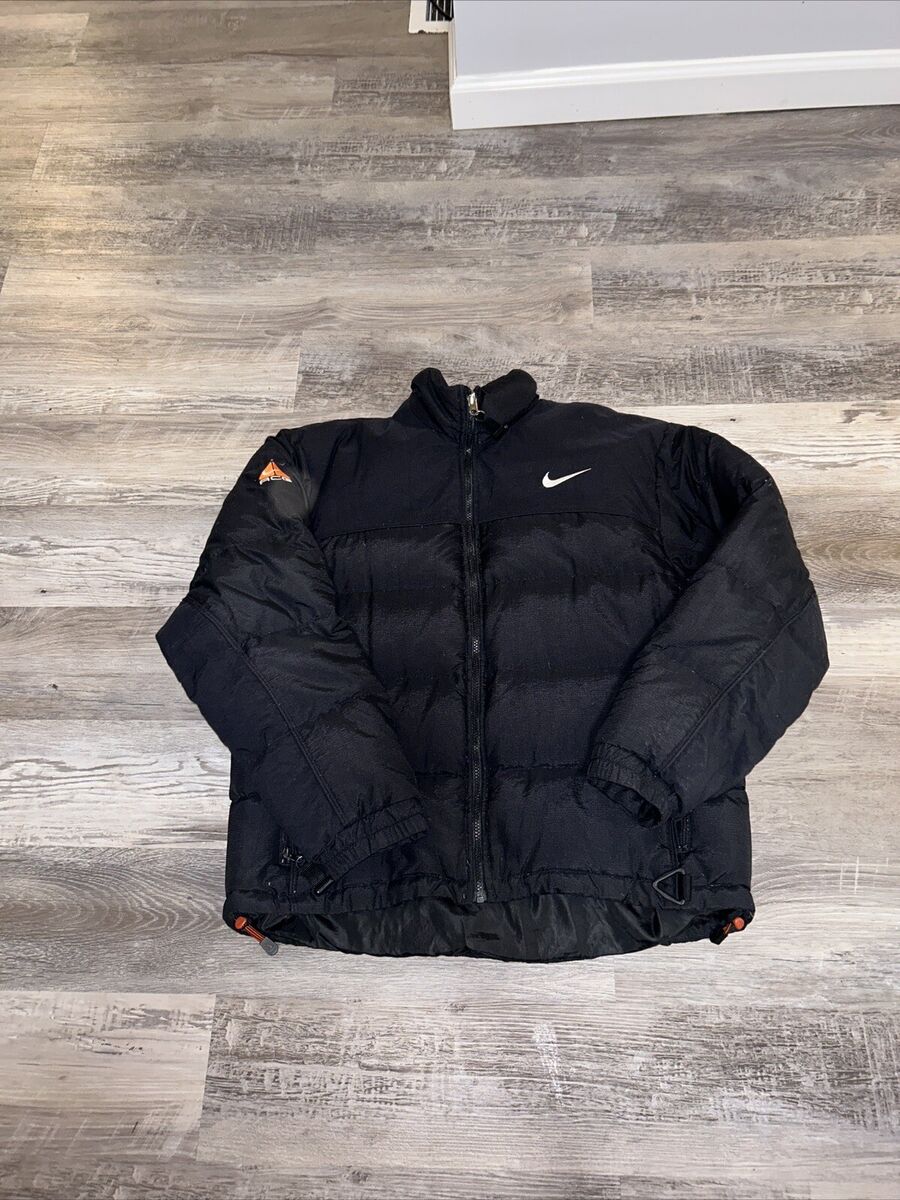 Vintage Nike ACG Mens Medium Jacket Black Quilted Puffer Vintage Nike ACG Mens Medium Jacket Black Quilted Puffer