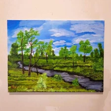 Deer Creek Original Painting Ronnie Poole Louisiana Landscape Art Bayou River