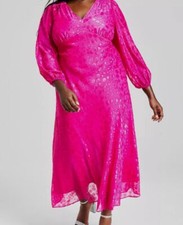 Taylor Women's Pink Clip-Dot A-Line Maxi Dress Plus Size 20W
