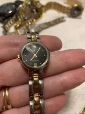 Fossil F2 ES-8845 Womens Two Tone Black Faced Analog Quartz Cocktail Wristwatch