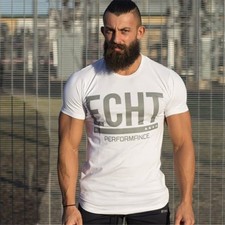 Men's Fitness Gym Muscle Training Basic Cotton Bodybuilding T-shirt Tee