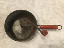 Vintage Antique Foley Food Mill with Red Handle Kitchen Utensil Tool