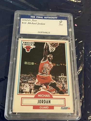 1990 Fleer Basketball Card Michael Jordan #26 BGS 9 MINT Graded Card