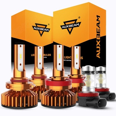 For Toyota Camry 2007- 2014 AUXBEAM LED Headlight High Low Beam+ Fog Light Bulbs