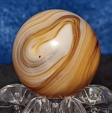 Antique M.F. Christensen Slag Marble. .65" Beautiful 9 And Tail. Handgatherd
