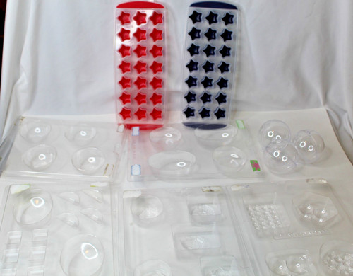 Lot Plastic Silicone Soap Making Molds - Variety Shapes/Sizes - Used