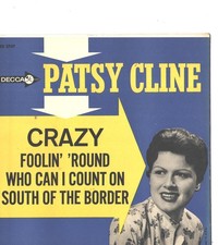 PATSY CLINE-RARE -4-SONG HARD COVER-EP+45-(CRAZY+3)--PS-PIC--SLV