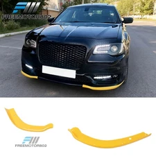 For 15-23 Chrysler 300 OE Style Front Side Corner Splitter Canard Fin ABS Yellow
