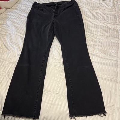 Judy Blue Bootcut Jeans Size 16W Women s Black Button Fly Raw Hem Stretch Denim