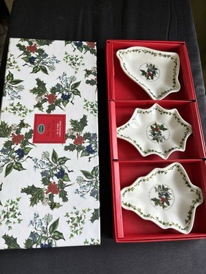 Portmeirion The Holly & The Ivy 3er Set Weihnachten kleine Gerichte verpackt
