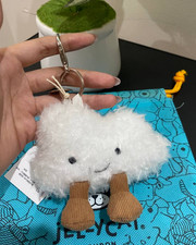 Jellycat Cloud Plush Bag Charm Keychain Pearl Detail Cute Gift Collectible NEW